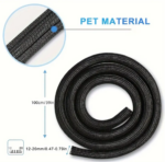 Braided Cable Management Sleeve Cord Protector - 118IN/300CM