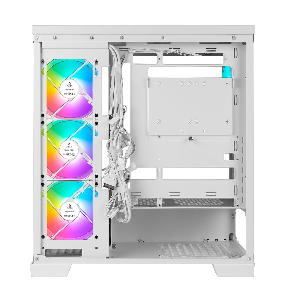AZZA CSAZ-570 COVE WHITE Mid Tower Gaming PC Case - 4-Fans - Image 4