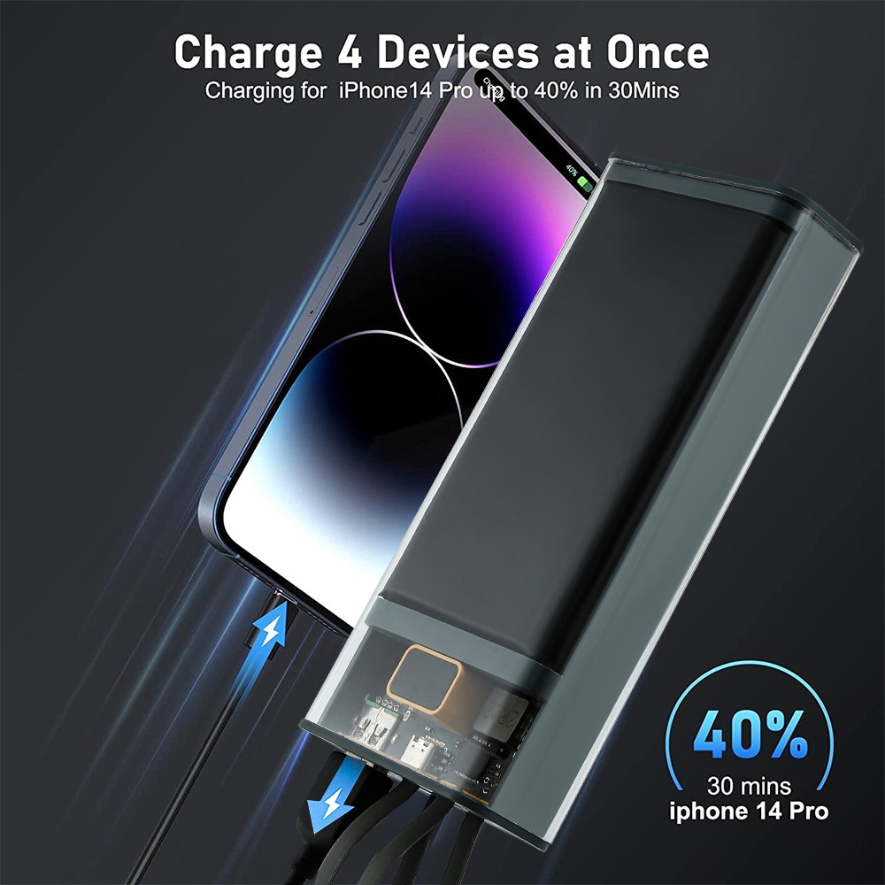 HAING H166 LED Digital Display Fast Charging 20000mAh Power Bank - Image 4