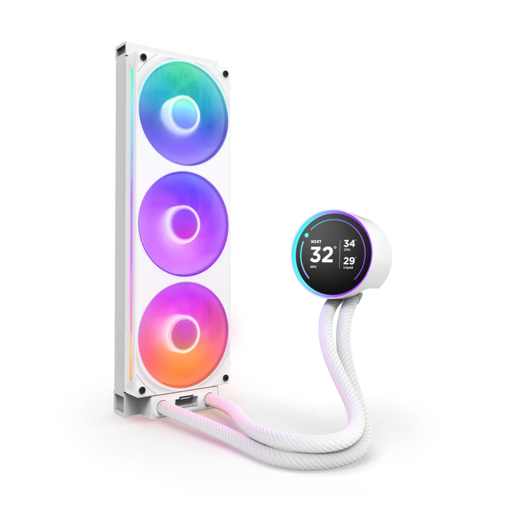NZXT Kraken Elite 360 RGB - 360mm AIO Liquid Cooler with 2.72" IPS LCD & RGB, White - Image 2