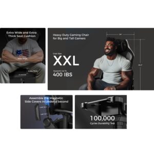 DXRacer Tank XXL Woven Fabric Gaming Chair - Black - Image 5