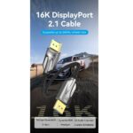 Vention HGABI DisplayPort DP 2.1, 4K@240Hz, 16K, 8K, Support - 3m Cable Cotton Braided Gold Plated - Image 3