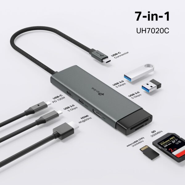 TP-Link UH7020C USB-C 7 in 1 Hub HDMI 4K @60Hz - Image 2