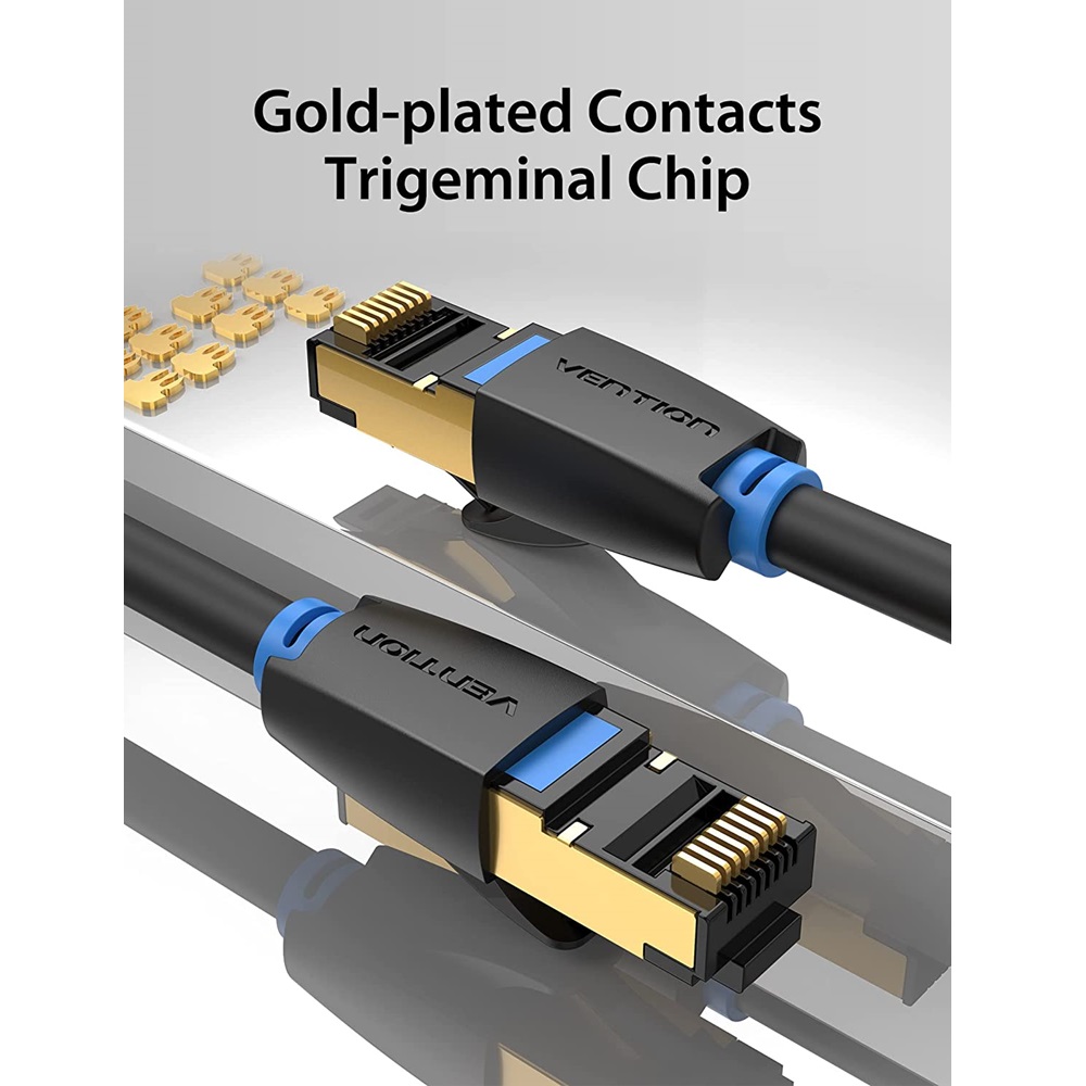 Vention Cat8 SFTP Ethernet Network Patch Cable 40Gbps 2000MHz, 3m - Image 2