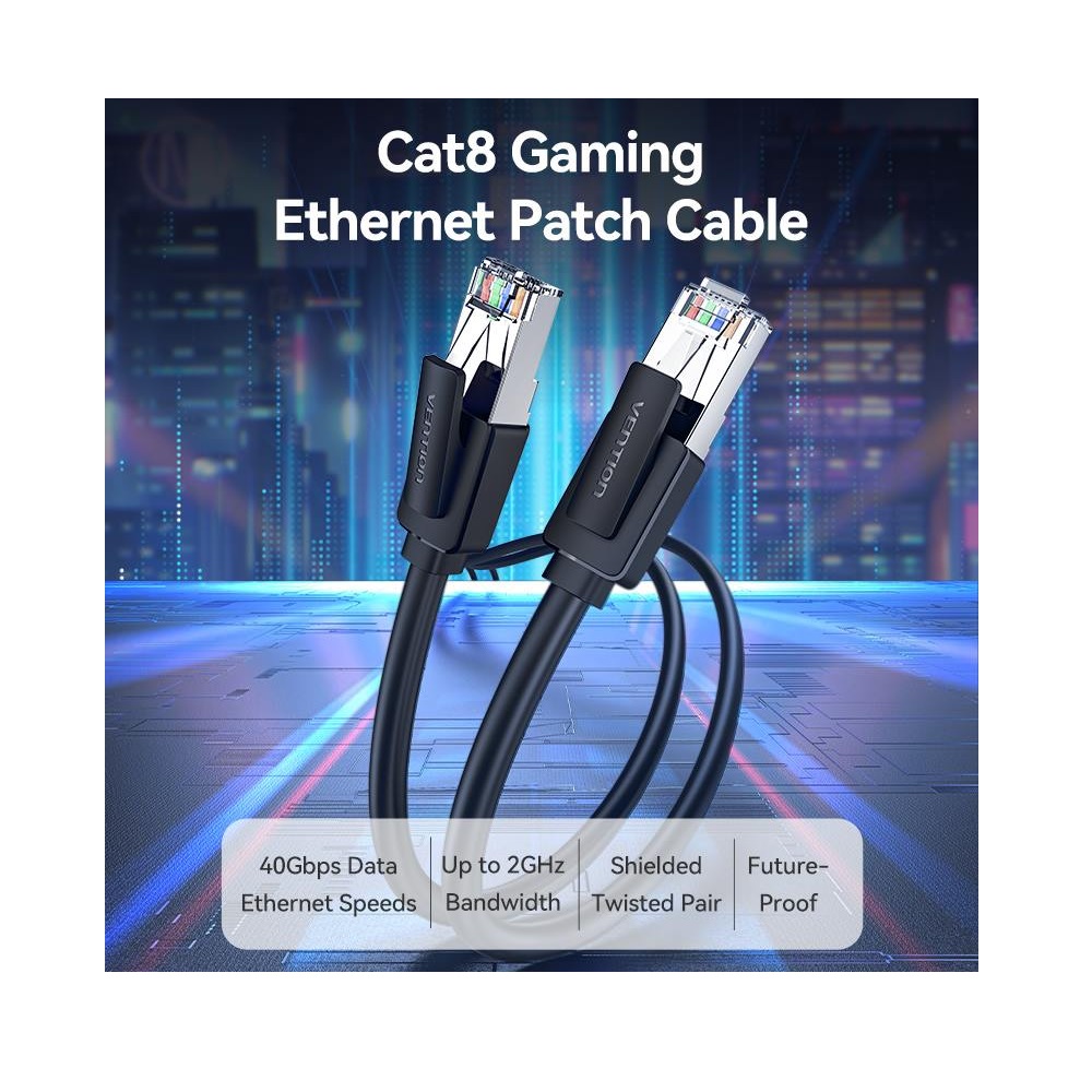 Vention Cat8 SFTP Ethernet Network Patch Cable 40Gbps 2000MHz, 1m - Image 2