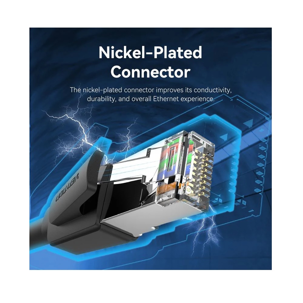 Vention Cat8 SFTP Ethernet Network Patch Cable 40Gbps 2000MHz, 1m - Image 3