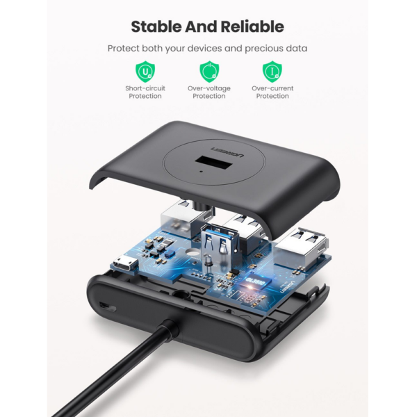 UGREEN - 4 Port USB 3.0 Hub, 1m Cable, 5Gbps – 20291 - Image 6