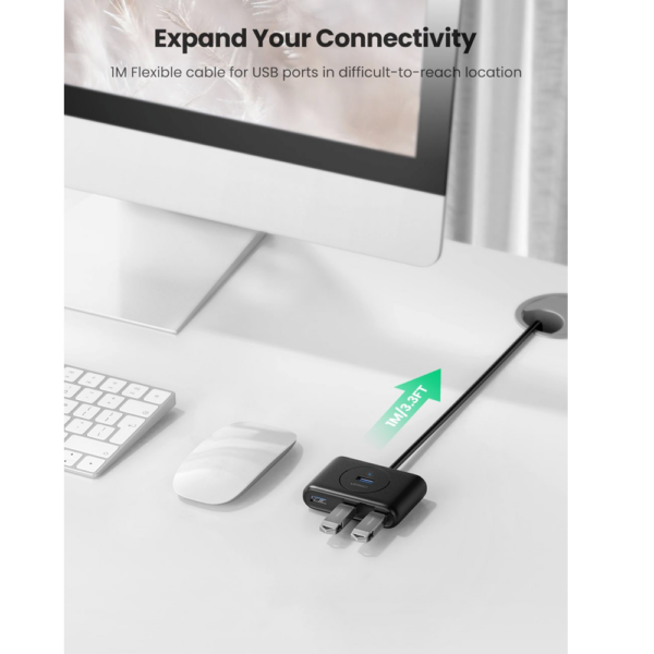 UGREEN - 4 Port USB 3.0 Hub, 1m Cable, 5Gbps – 20291 - Image 7
