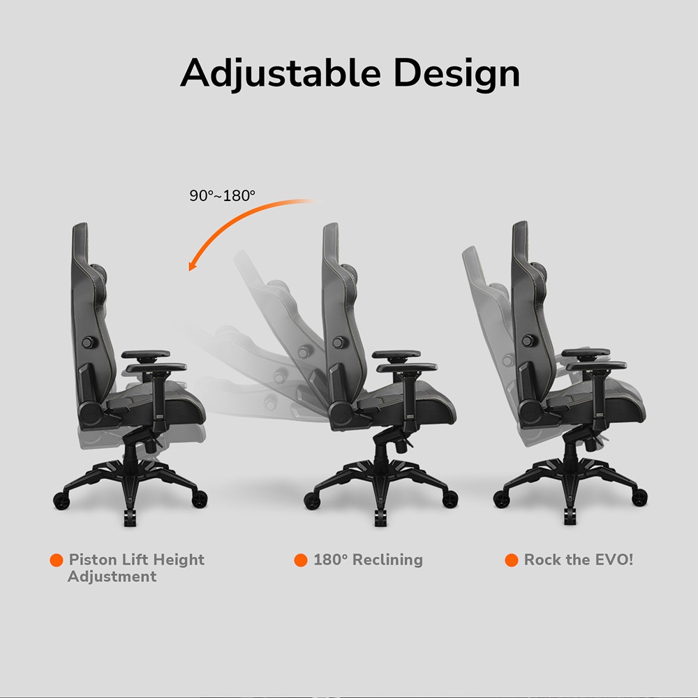 Cougar Armor EVO Gaming Chair Breathable PVC Leather, Black-Orange, 160kg - Image 6