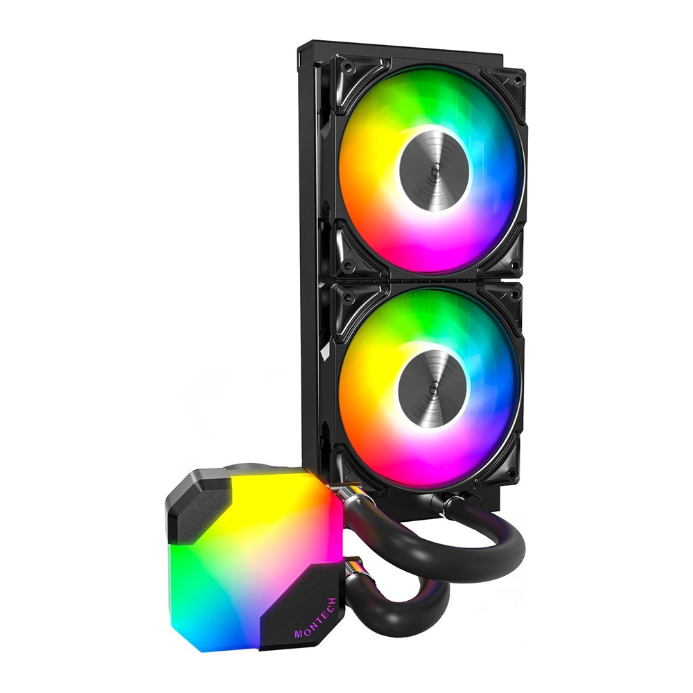 Montech HyperFlow ARGB 240 AIO 240mm CPU Cooling System, Black - Image 2