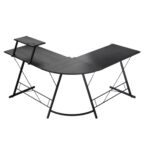 GameOn L-Shaped Slayer I Series Gaming Desk & Table Top With Accessories Stand - Black - Image 2