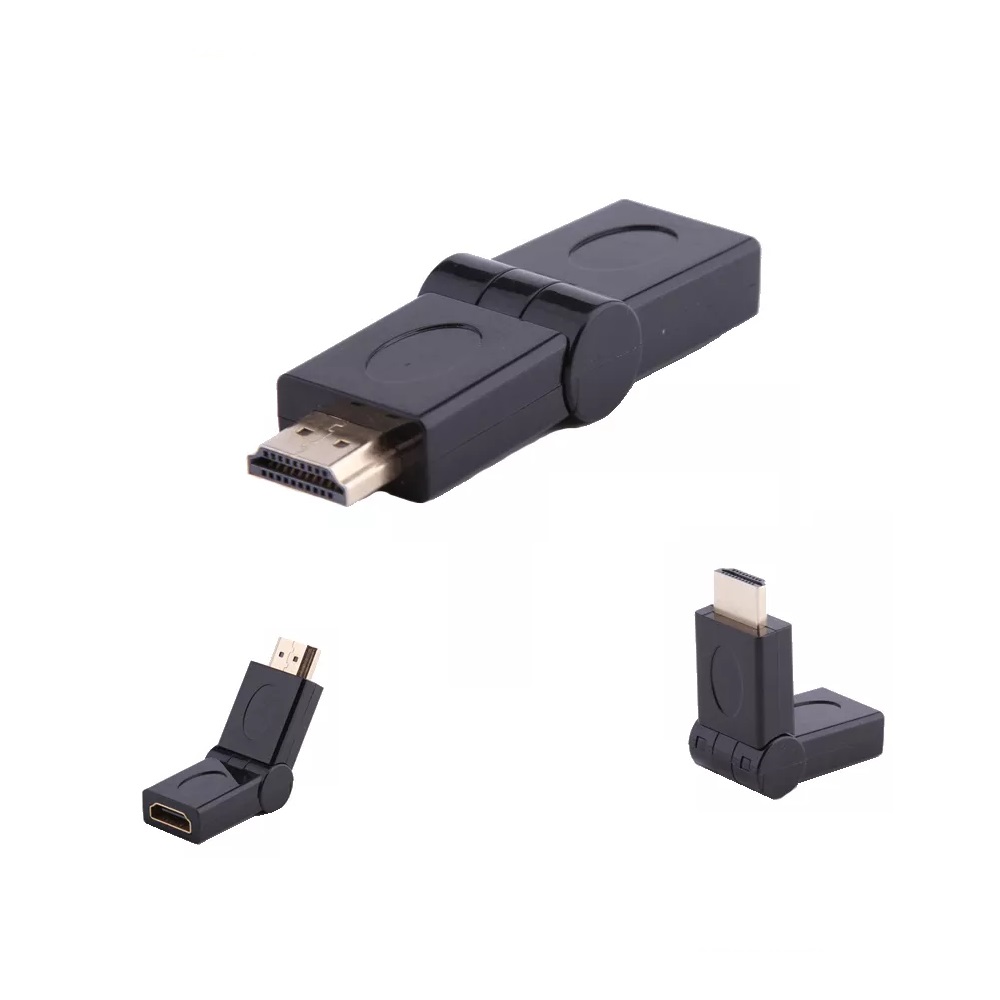 HDMI Male to Female Adapter 180° Degree Rotating Swivel Right Angled Converter