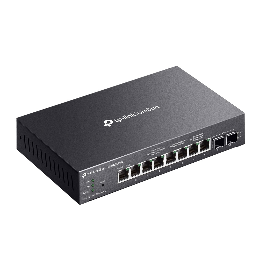 TP-Link SG2210XMP-M2 Omada 8-Port 2.5GBASE-T and 2-Port 10GE SFP+ Smart Switch with 8-Port PoE+ - Image 2