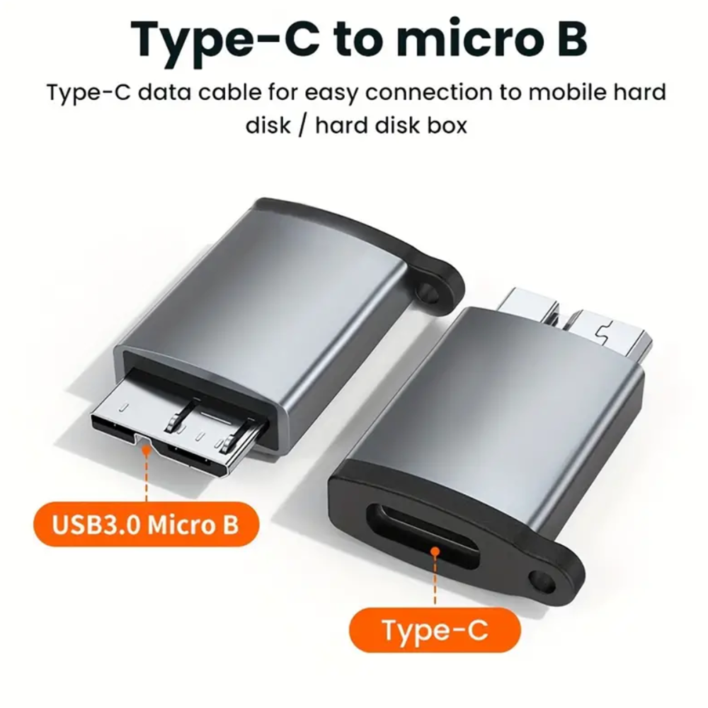 USB-C to Micro B Adapter, Data Transfer for External HDD with loop