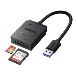 UGREEN – 2 in 1 USB 3.0 SD/TF Card Reader, 5Gbps - CR127