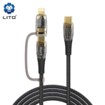 LITO LD12 2 in 1 Fast Charging Cable 60W - USB C, 27W - Lightning - Image 2