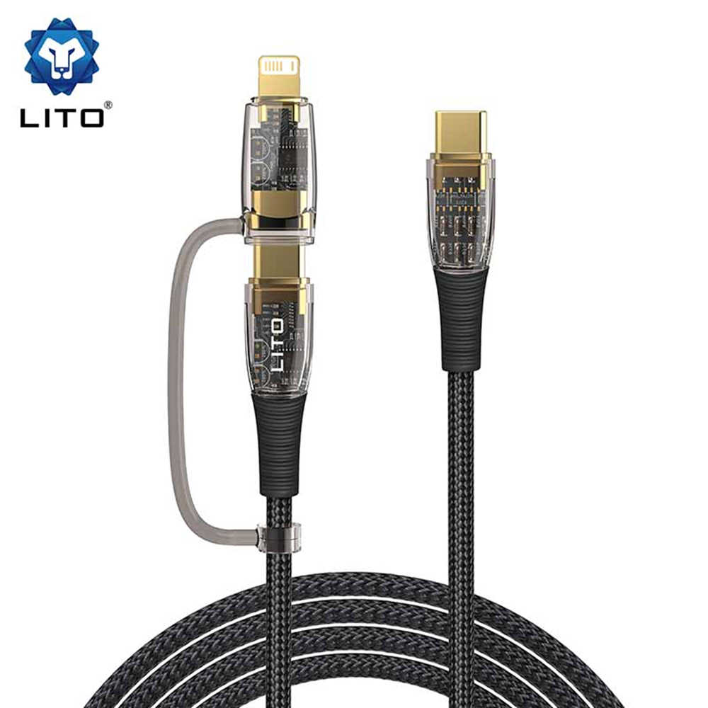 LITO LD12 2 in 1 Fast Charging Cable 60W - USB C, 27W - Lightning - Image 2