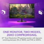 Alienware 27" AW2725QF Dual-Resolution IPS, 4K 180Hz 0.5ms, FHD 360Hz 1ms, HDMI 2.1 HDR600 USB-C Gaming Monitor - Image 2