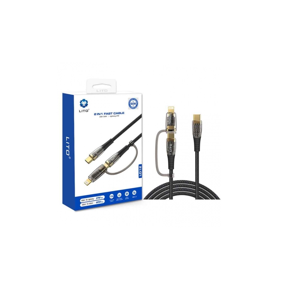 LITO LD12 2 in 1 Crystal Fast Charge Cable