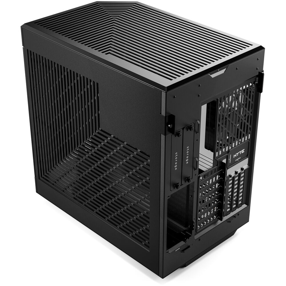 HYTE Y60 Modern Panoramic Dual Chamber ATX Mid Tower PC Case, Black (3-Fans) - Image 7