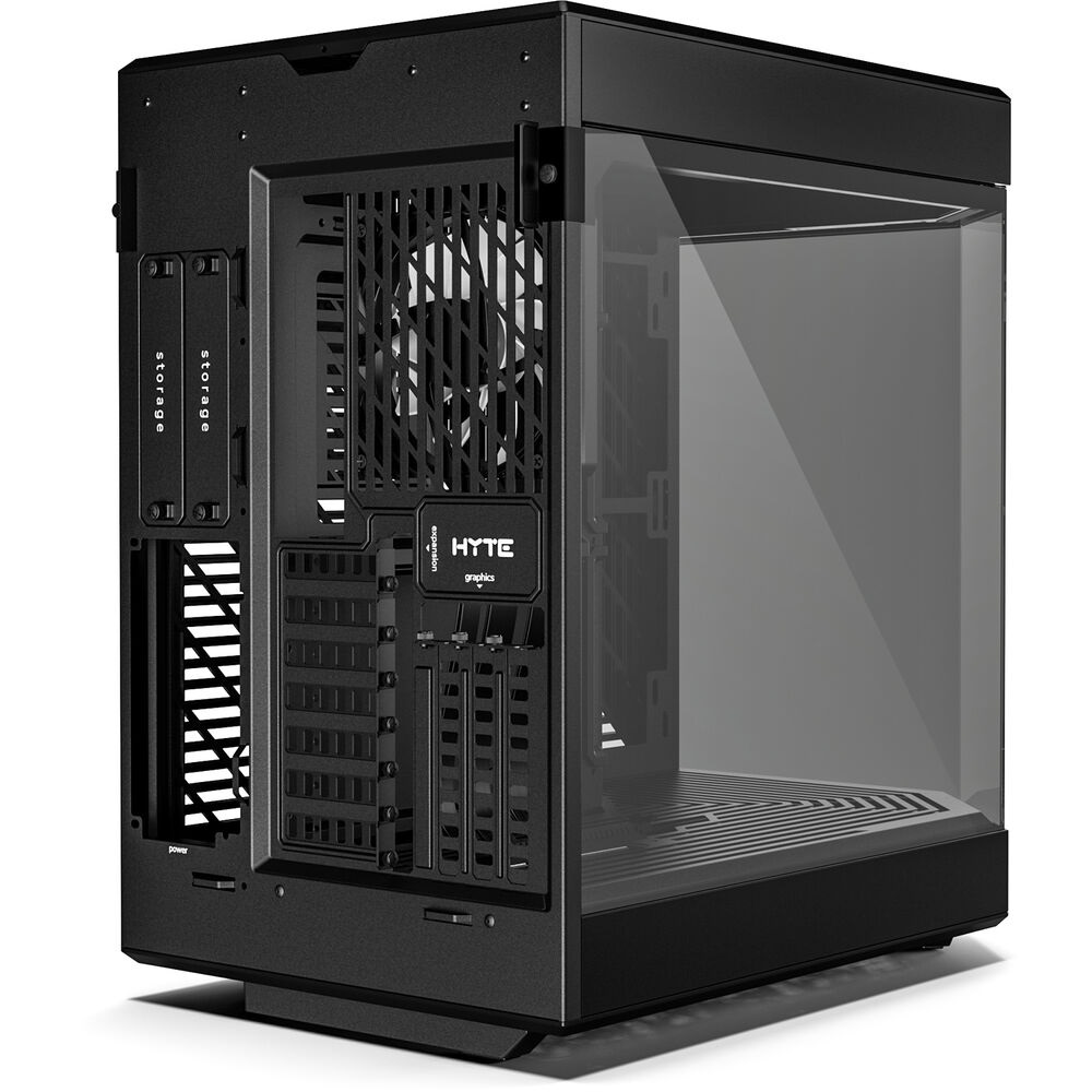 HYTE Y60 Modern Panoramic Dual Chamber ATX Mid Tower PC Case, Black (3-Fans) - Image 3