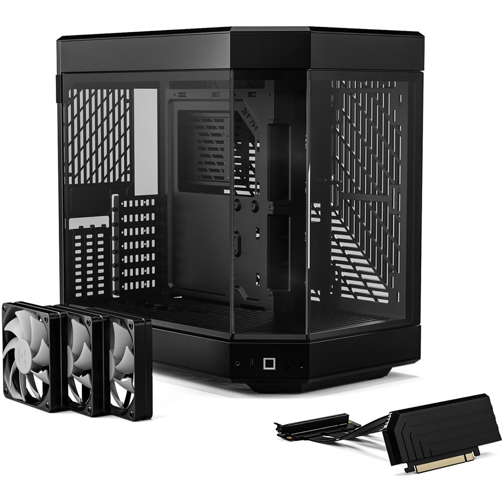 HYTE Y60 Modern Panoramic Dual Chamber ATX Mid Tower PC Case, Black (3-Fans) - Image 6