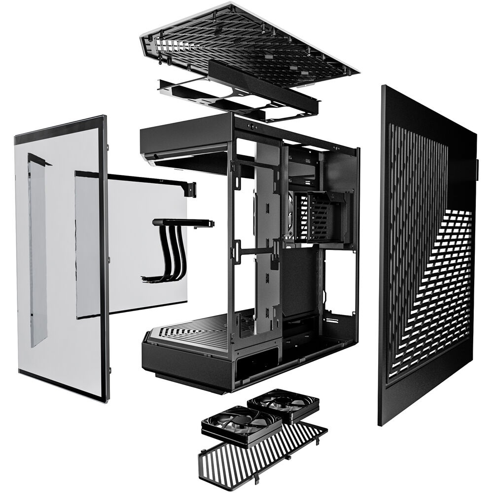 HYTE Y60 Modern Panoramic Dual Chamber ATX Mid Tower PC Case, Black (3-Fans) - Image 9