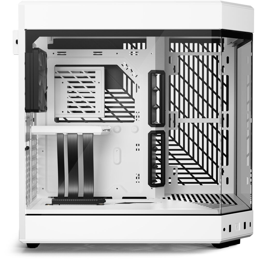 HYTE Y60 Modern Panoramic Dual Chamber ATX Mid Tower PC Case, White (3-Fans) - Image 3