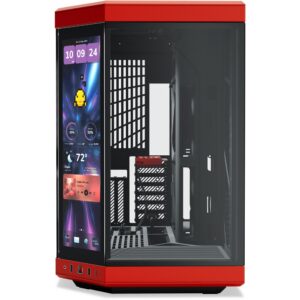 HYTE Y70 Touch Infinite ATX Mid Tower Dual Chamber PC Case, Black Cherry - Image 2