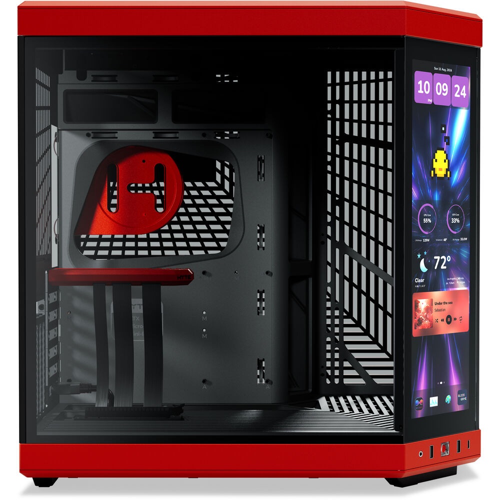 HYTE Y70 Touch Infinite ATX Mid Tower Dual Chamber PC Case, Black Cherry - Image 3