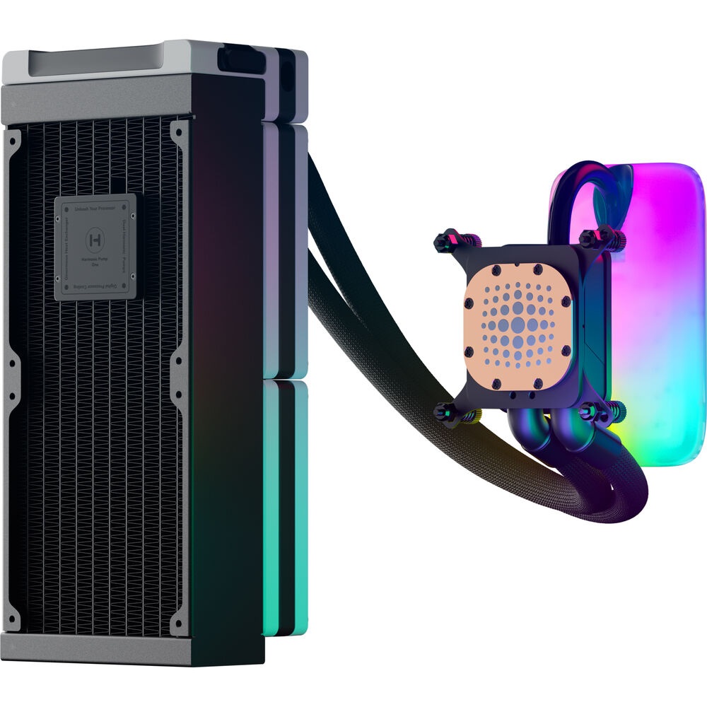 HYTE THICC Q60 240mm Digital Processor Cooling AIO RGB Liquid Cooler (Black/White) 5" Display - Image 4