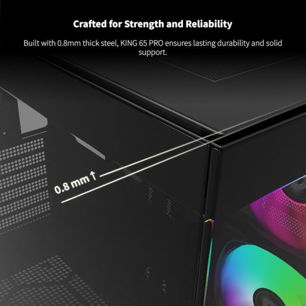 Montech King 65 Pro - Black, ATX Mid Tower Case, 3 Fans - Image 3