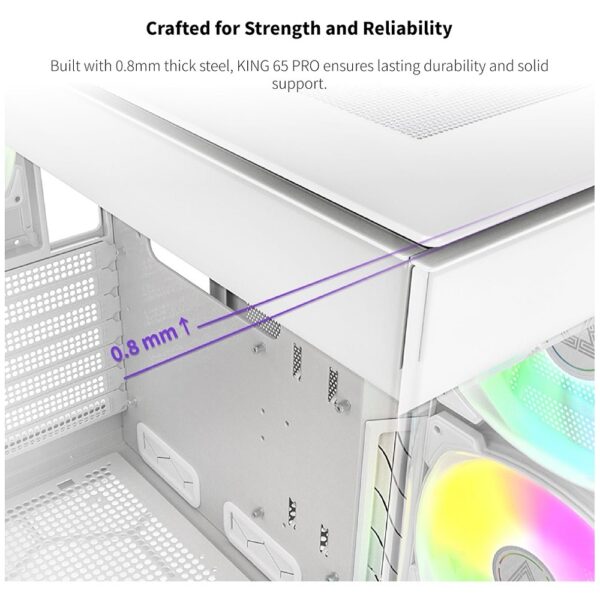 Montech King 65 Pro - White, ATX Mid Tower Case, 3 Fans - Image 3