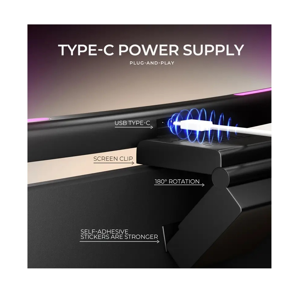 Touch Controlled Curved Monitor LED Light Bar, USB-C - Image 6