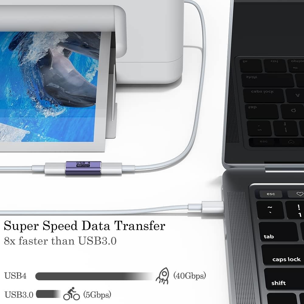 USB-C 4.0 Coupler Joinder Adapter | Sleek Metallic Finish. USB TYPE-C Female - Female - Image 2