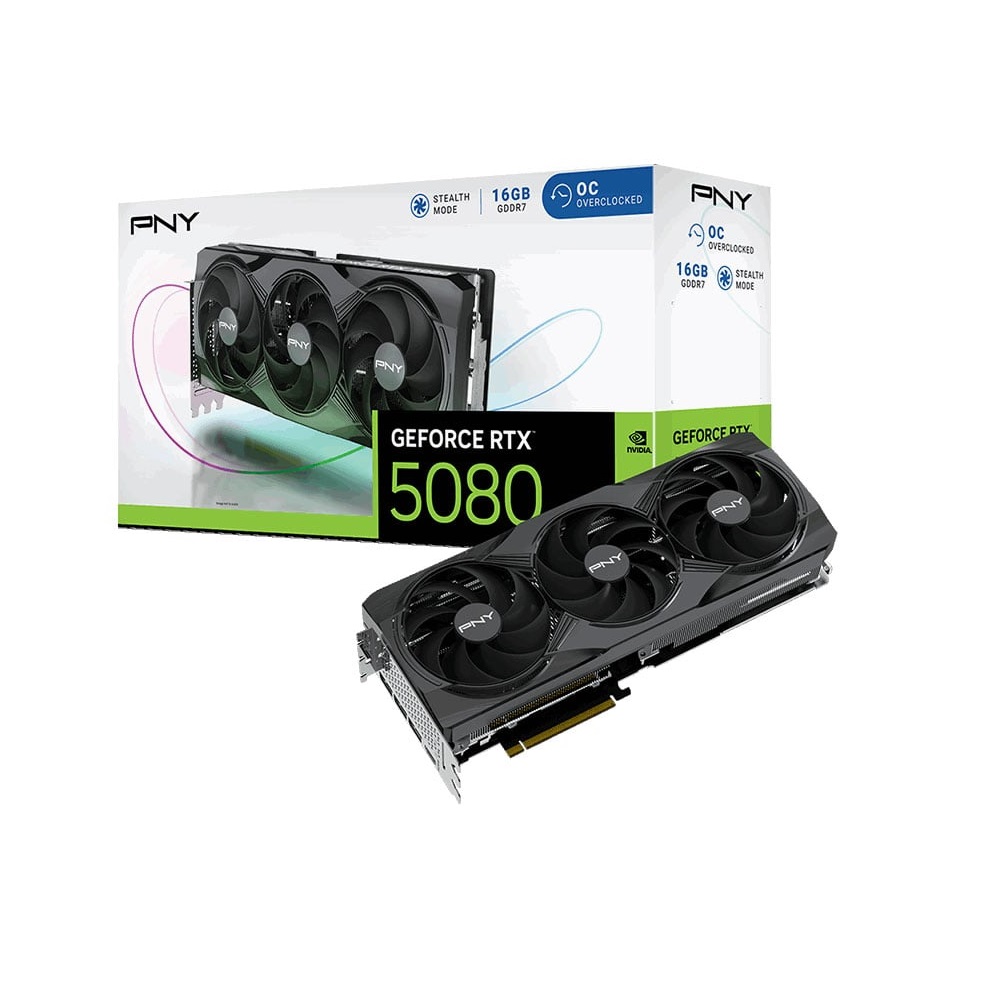 PNY GeForce RTX™ 5080 Overclocked Triple Fan GPU