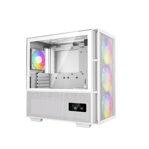 DeepCool CH560 Digital Tempered Glass Mid-Tower PC Case, 4-Fan (White) - Image 3