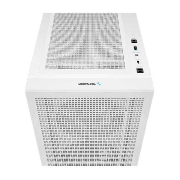 DeepCool CH560 Digital Tempered Glass Mid-Tower PC Case, 4-Fan (White) - Image 4