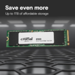 Crucial E100 2TB M.2 NVMe SSD PCIe 4.0 Gen4, 5000MB/s - Image 4