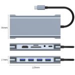 USB-C 11in1 Hub Docking Station HDMI VGA LAN Card Reader 3.5mm - Image 2