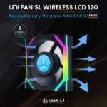 Lian Li UNI FAN SL Wireless LCD 120 ARGB 120mm Fan - Black (3-Pack) - Image 3