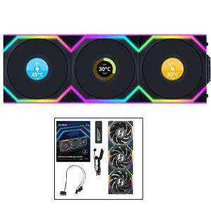 Lian Li 120mm UNI FAN SL Wireless LCD ARGB Reverse Blade Case Fan (Black, 3-Pack)