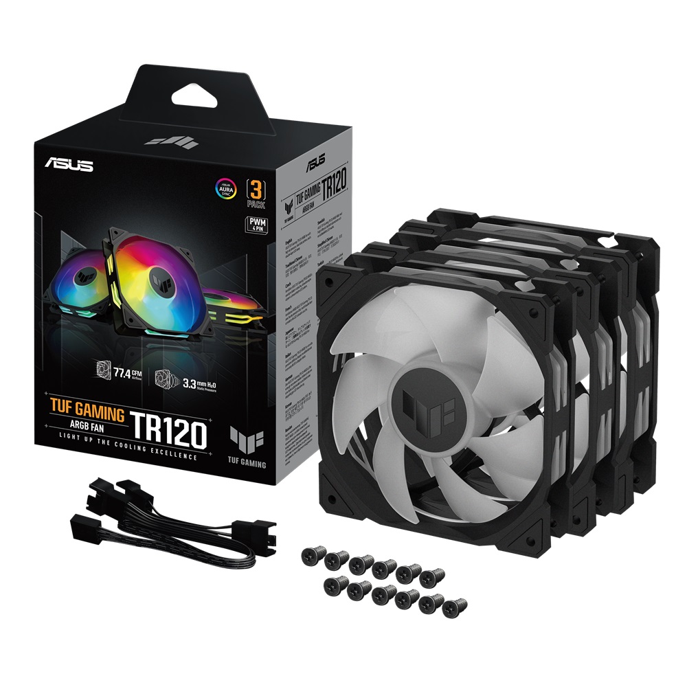 ASUS TR120 TUF Gaming ARGB Case Fan - 3-Pack, Black - Image 3