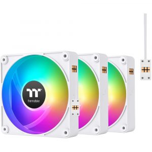 Thermaltake CT120 EX ARGB Sync PC 120mm Cooling Fan (3-Fan Pack, White)