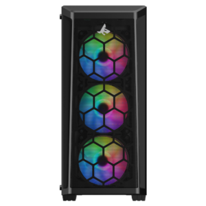 Sharx R200B Mid Tower Gaming PC Case - Black (4-Fans) - Image 4