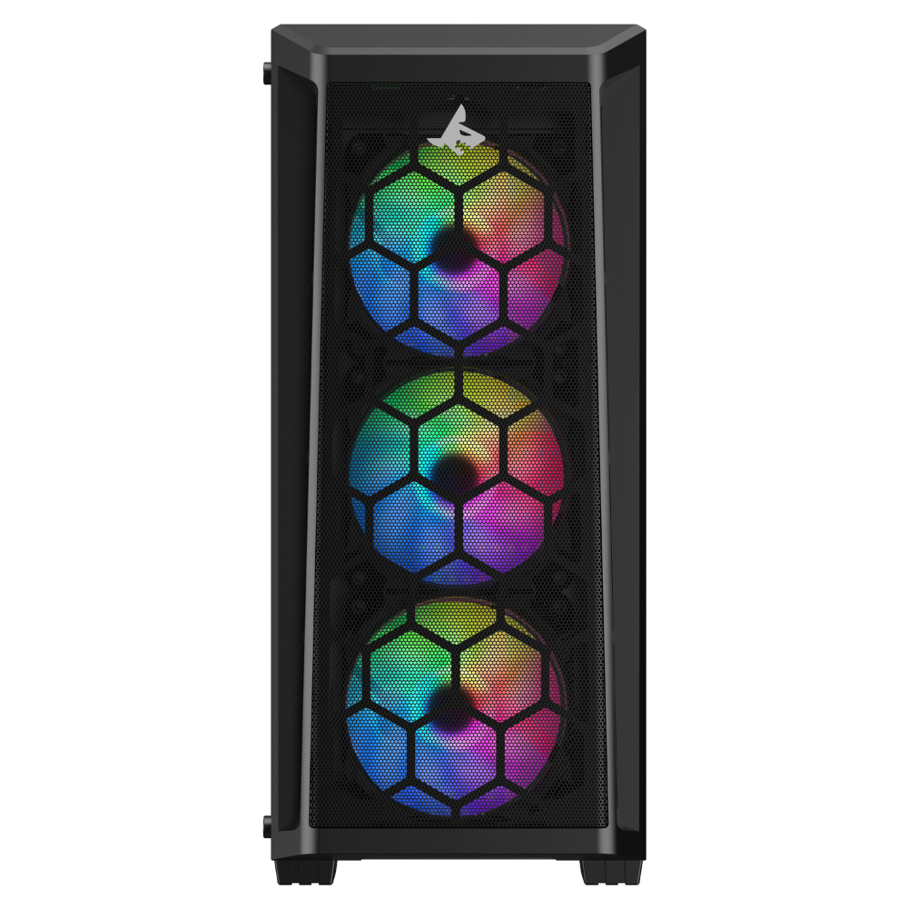Sharx R200B Mid Tower Gaming PC Case - Black (4-Fans) - Image 4