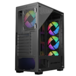 Sharx R200B Mid Tower Gaming PC Case - Black (4-Fans) - Image 5