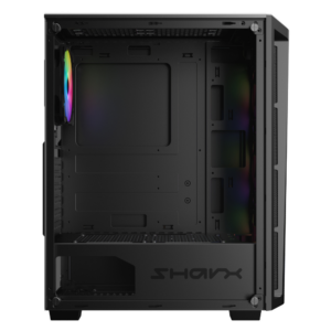 Sharx R200B Mid Tower Gaming PC Case - Black (4-Fans) - Image 7