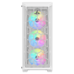 Sharx R200W Mid Tower Gaming PC Case - White (4-Fans) - Image 4