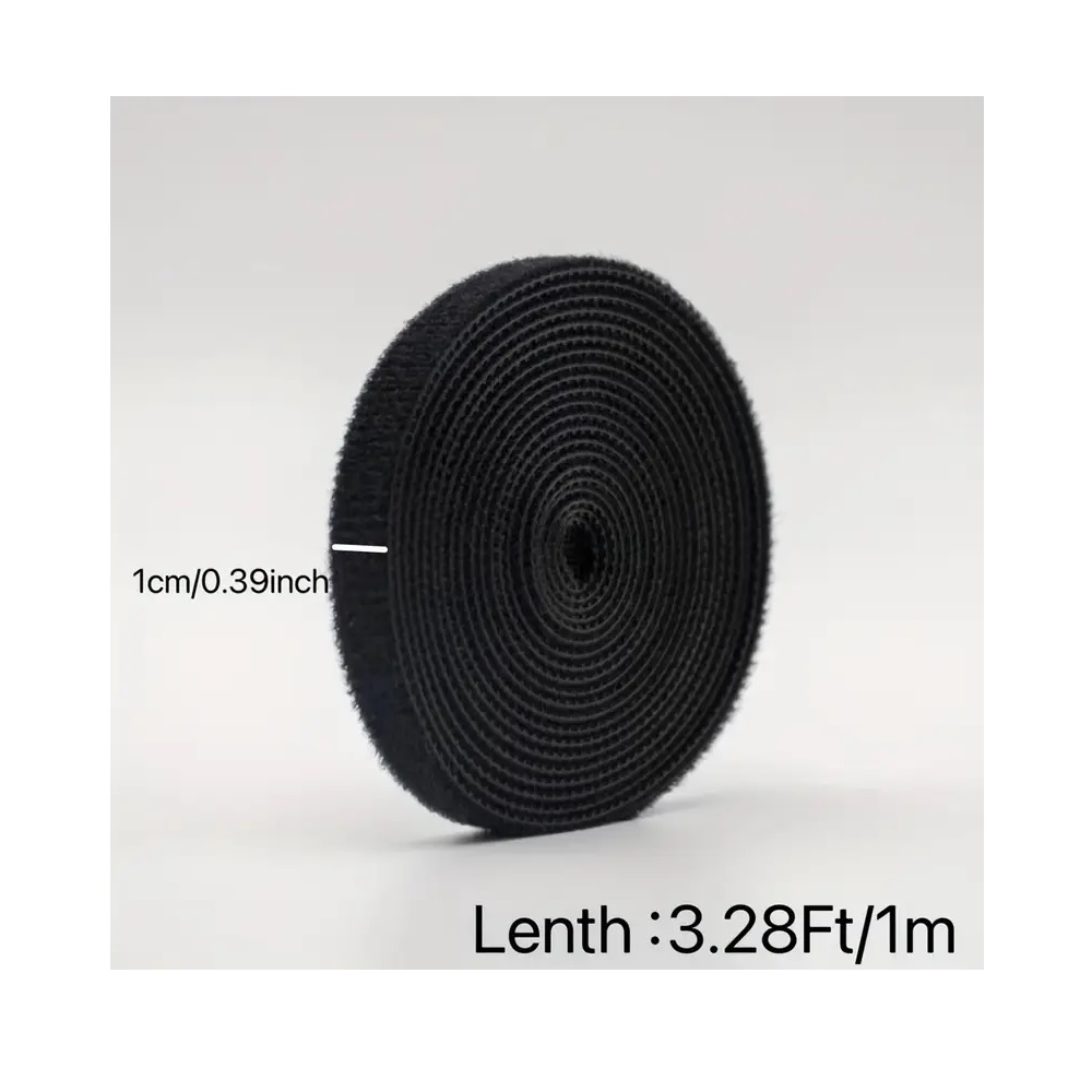 Self Adhesive Straps Cable Ties Reusable Cutting And Organizing, 1m (Black) - Image 4